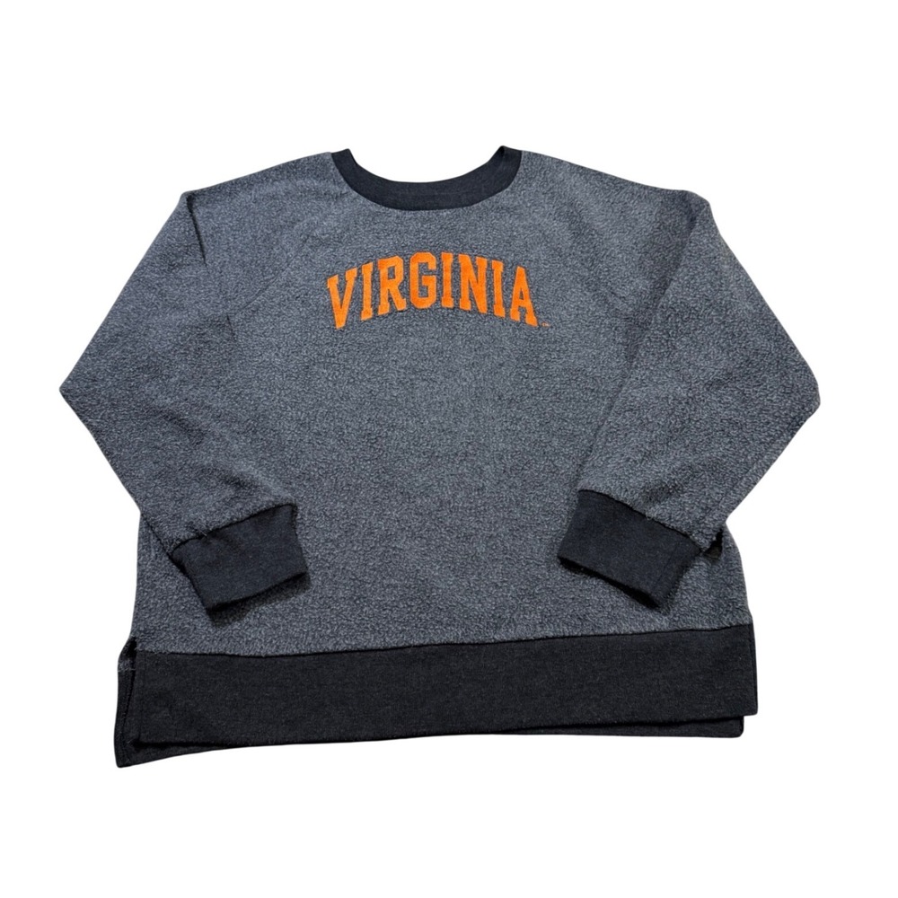 PINK University of Virginia Sweatshirt Grey UVA Fleece Pullover Loungewear M